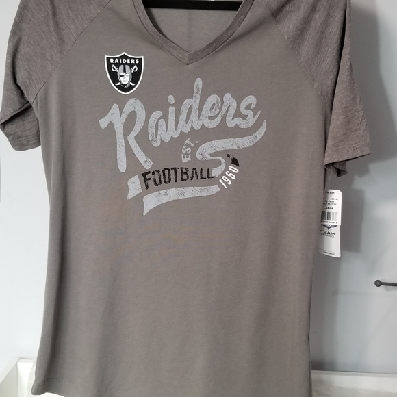 OAKLAND LAS VEGAS RAIDERS WOMENS NFL GREY TSHIRT - Picture 8 of 8